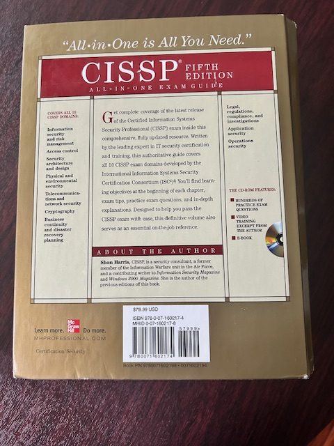 CISSP All-in-One Exam Guide, 5th Edition By Shon Harris