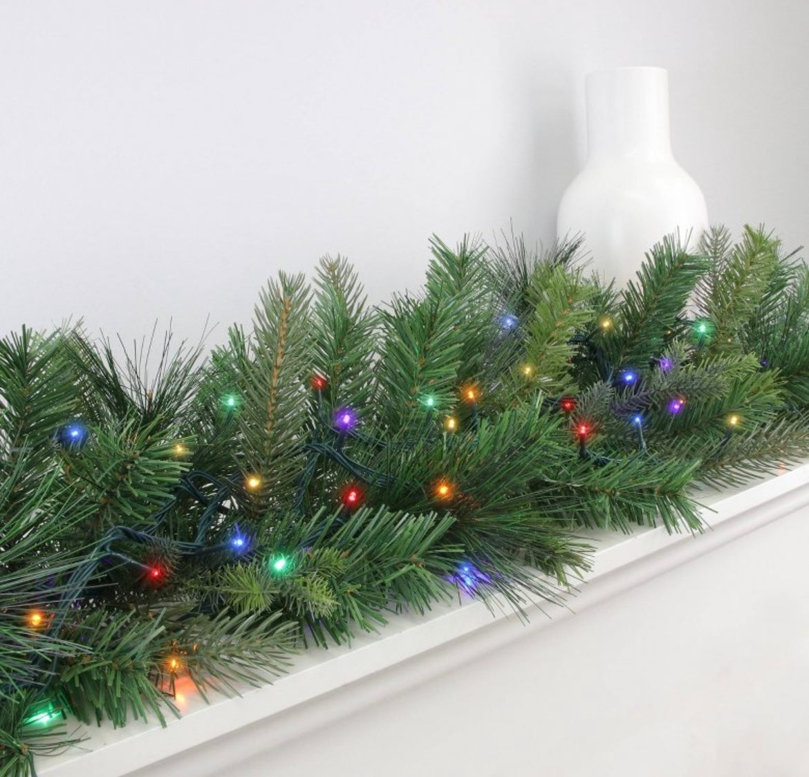 Phillips 100ct Concave Christmas Indoor/Outdoor Mini String multicolor with Green Wire