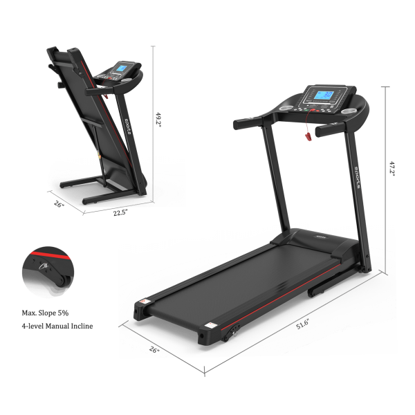 Sport Foldable Treadmill 2.0HP Electric