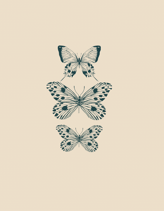 Minimalist Butterfly Wall Art Print – Neutral Aesthetic